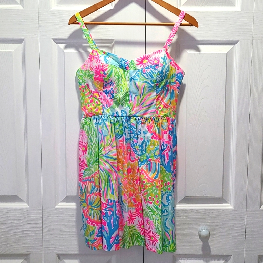 Lilly Pulitzer Ardleigh Dress Sz 8 in Lovers Coral, Pockets